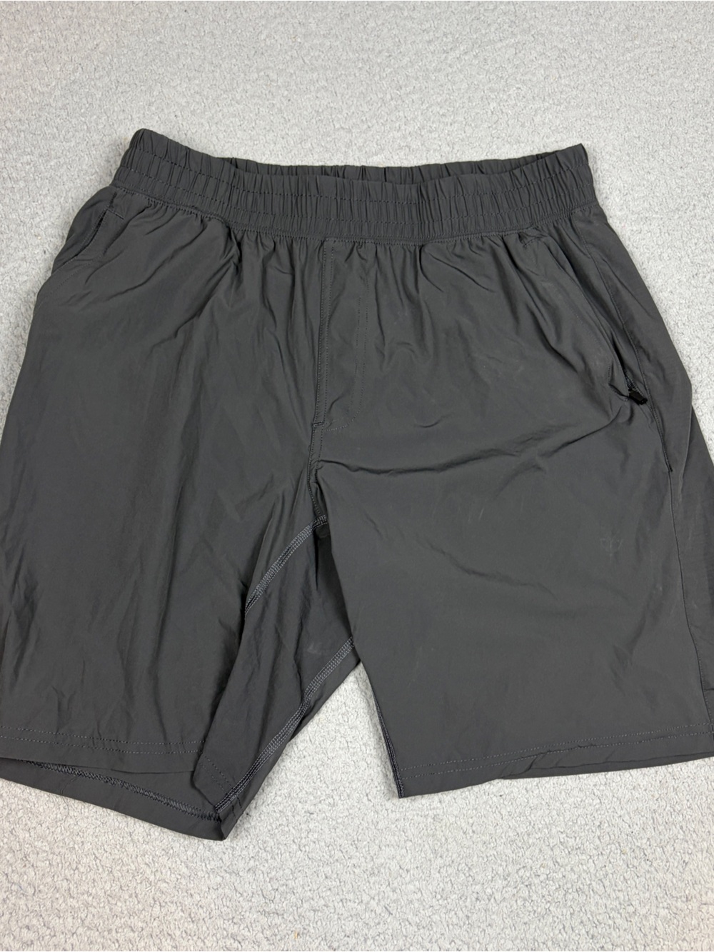 Barbell Athletic Shorts Mens Size Large Gray Drawstring Workout Gym Training